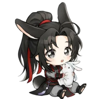🏵 Anime, Chibi, Coniglio, Carino, Cartoni animati telegram sticker