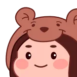 😃 bear hat, cartoon, cute, face telegram sticker
