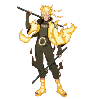 🔥 Naruto Anime, Ninja, Gelb, Cartoon telegram sticker