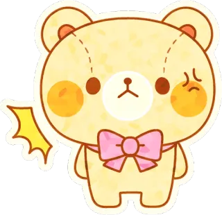 😠 beruang, imut, kawaii, kartun, stiker, marah, iblis, ilustrasi telegram sticker