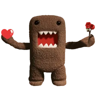 💬 Domo 도모, 괴물, 귀여운, 하트, 장미 telegram sticker