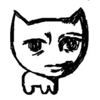 ☺️ кот, рисунок, эскиз, животное, лицо telegram sticker