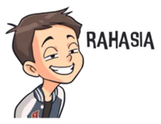 😁 RAHASIA 漫画, ドヤ顔, 秘密, 怪しい telegram sticker