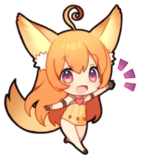 😠 Anime, Gadis Rubah, Kemonomimi, Imut, Chibi telegram sticker