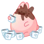 ☕️ rabbit, pink, cute, coffee, kawaii, bunny telegram sticker