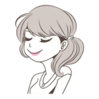 😌 wanita, ilustrasi, stiker, kartun, potret telegram sticker