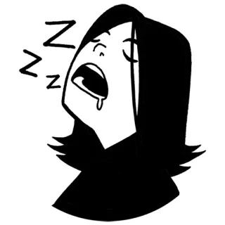 😴 ZZZ dormire, sonno, stanco, zzz, cartone animato, donna telegram sticker