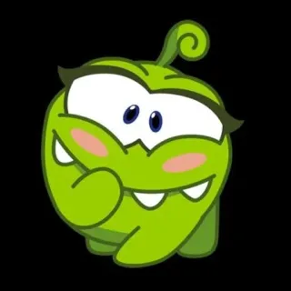 😊 Om Nom Cut the Rope green, monster, cartoon, game, cute telegram sticker