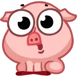 😱 schwein, cartoon, süß, tier, aufkleber telegram sticker