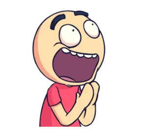 😆 Desenho animado, Personagem, Emoção, Expressão, Boca aberta, Chocado telegram sticker