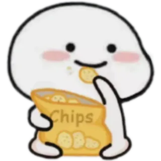 🍿 Chips food, chips, snack, kawaii, cute telegram sticker