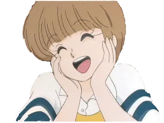 😂 애니메이션, 귀여운, 행복한, 여자, 만화, 웃는 telegram sticker