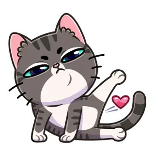 ❤️ kucing, imut, hati, kartun, hewan, peliharaan whatsapp sticker