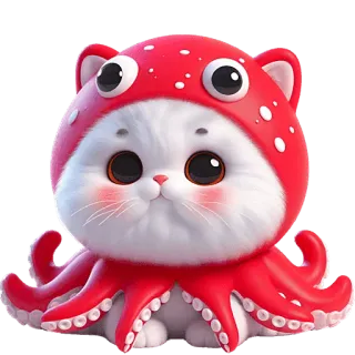 ☺️ cat, octopus, cute, animal, sticker, cartoon, pet telegram sticker