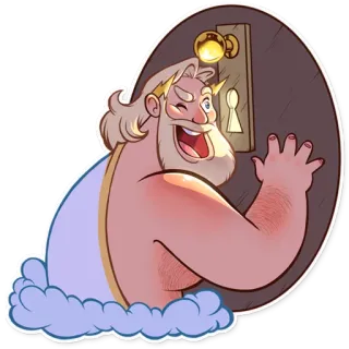 👀 Zeus god, greek mythology, zeus, door, winking, cloud telegram sticker