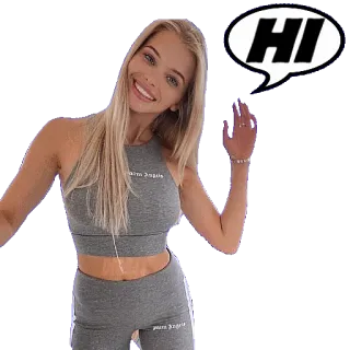 👋 HI saluto, donna, ciao, persona, femmina telegram sticker
