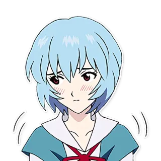 ☺️ Rei Ayanami Neon Genesis Evangelion anime, rei, ayanami, evangelion, nervös, verlegen telegram sticker