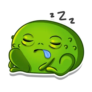 😴 ZZZ カエル, 睡眠, 漫画, 可愛い, 動物, 休憩 telegram sticker