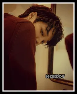😒 KAIXCY man, portrait, reflection, kpop, person, young, art, mirror telegram sticker