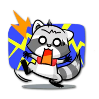 😵 raton laveur, choc, dessin animé, animal, expression, surprise whatsapp sticker