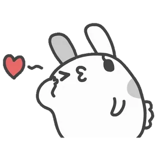 😘 兔子, 爱, 心, 可爱, 贴纸, 卡通, 小兔 telegram sticker
