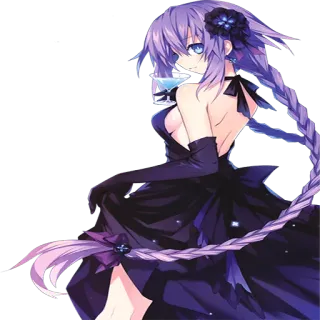😏 Anime, Femme, Robe, Robe de soirée, Cocktail, Fille anime telegram sticker