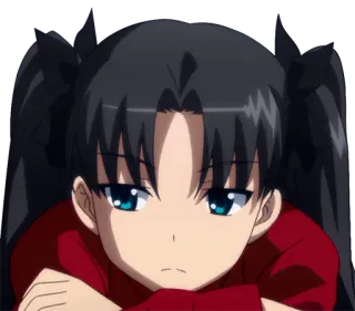 😒 Rin Tohsaka Fate/stay night アニメ, 漫画, 遠坂凛, Fate/stay night, 女の子, キャラクター telegram sticker