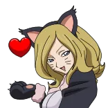 😘 chica gato, anime, kawaii, corazón, dibujos animados telegram sticker