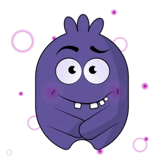 😊 monster, kartun, ungu, imut, karakter, animasi whatsapp sticker