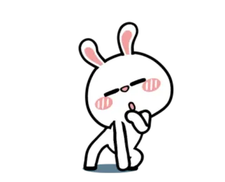 😌 conejo, dedo corazón, grosero, lindo, dibujos animados whatsapp sticker