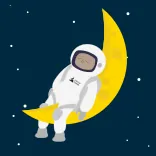 😴 astronot, bulan, bintang, luar angkasa, malam, tidur whatsapp sticker