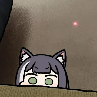 👀 gatto, anime, cartone animato, animale, kawaii, carino, adesivo, meme telegram sticker
