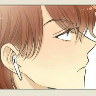 🎧 person, earbuds, portrait, cartoon, profile, head, face telegram sticker