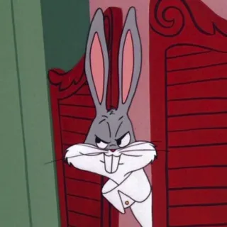 😠 Bugs Bunny Looney Tunes lapin, dessin animé, drôle, lapinou telegram sticker