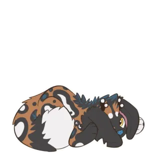 😖 animal, félin, léopard, mignon, dessin animé, dormir whatsapp sticker