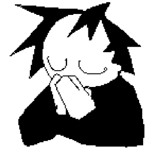 🙂 Gesto, Dedo, Grosero, Ofensivo, Blanco y negro, Monigote telegram sticker