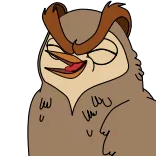 🤣 hibou, oiseau, dessin animé, animal, faune telegram sticker