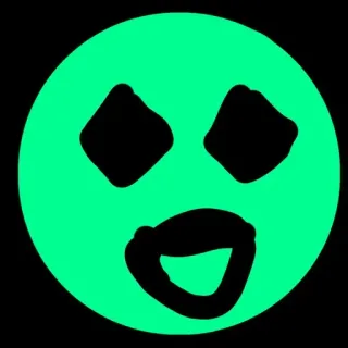 💥 emoji, smiley face, green whatsapp sticker