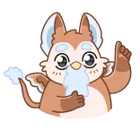 ☝️ cartoon, cute, animal, wizard, fantasy, character telegram sticker