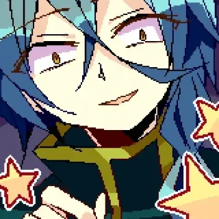 💙 Anime, Manga, Personaggio, Pixel art, Illustrazione, Cartone animato whatsapp sticker