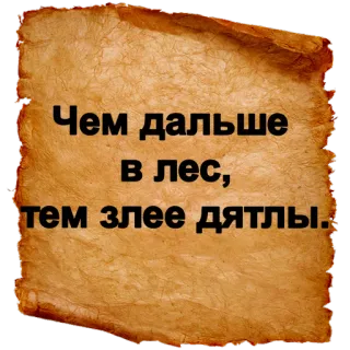 🐓 Чем дальше в лес, тем злее дятлы. русская пословица, лес, дятлы, цитата telegram sticker