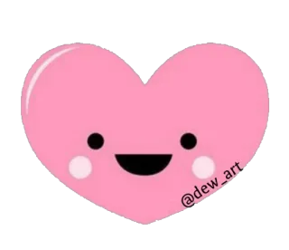 💗 @dew_art 하트, 귀여운, 카와이, 분홍색, 사랑, 미술 telegram sticker