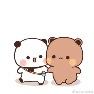 👫 Panda, Orso, Carino, Animale, Cartone animato, Amici telegram sticker