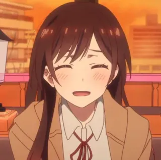 🌸 Chizuru Mizuhara Rent-A-Girlfriend anime, Chizuru, Mizuhara, Rent a Girlfriend, urocza, dziewczyna, uśmiechnięta telegram sticker