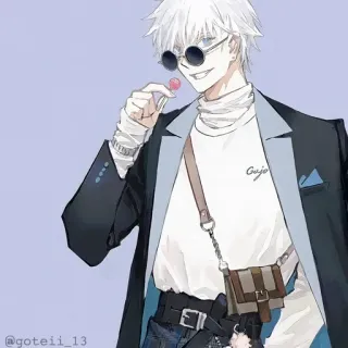 💠 Gojo Satoru Jujutsu Kaisen Gojo Anime, Gojo Satoru, Jujutsu Kaisen, Personaje, Gafas, Piruleta whatsapp sticker
