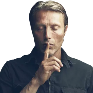 😶 silencio, dedo, shhh, hombre, gesto telegram sticker