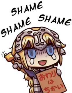 🔔 SHAME SHAME SHAME おわりはちかい Anime, Huilend, Schaamte, Pantser, Bord, Chibi telegram sticker