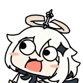 😬 Paimon Genshin Impact paimon, genshin impact, anime, jeu, nourriture de secours, mignon telegram sticker