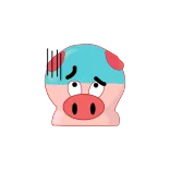 😰 adesivo, porco, animal, desenho animado, fofo telegram sticker
