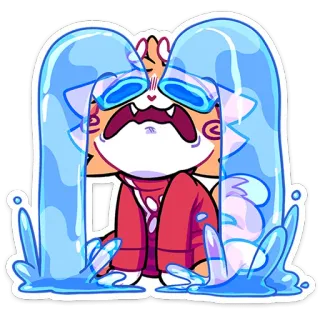 😭 crying, cat, sad, cartoon, emotional, tears, kawaii telegram sticker